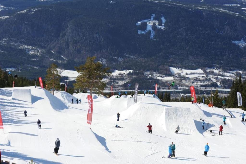 Leilighet Med Panoramautsikt Sjusjoen Innendors Parkering Buitenkant foto