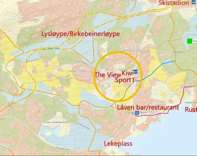 Leilighet Med Panoramautsikt Sjusjoen Innendors Parkering Buitenkant foto